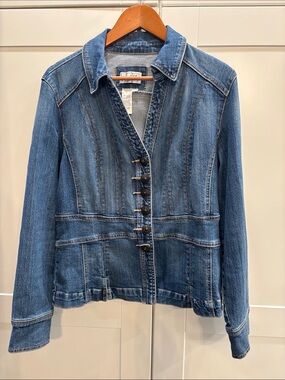 Live a Little Blue Denim Jacket with Contrast Stitching